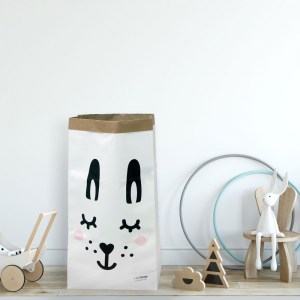 Paper Toy Storage Bag with Bunny Design